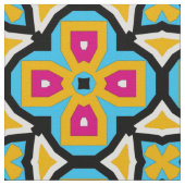 Colorful Moroccan Classy Elegant Geometric Pattern Stof (Close Up)