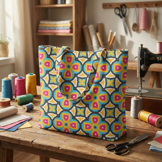 Colorful Moroccan Classy Elegant Geometric Pattern Stof