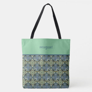 Colorful Moroccan Pattern Monogramed Tote Bag
