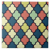Colorful  Moroccan Quatrefoil Pattern Tegeltje (Voorkant)