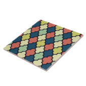 Colorful Moroccan Quatrefoil Pattern Tegeltje (Zijkant)