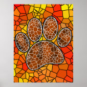 Colorful Mosaic Art Dog Paw Print (Voorkant)