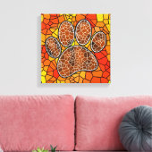 Colorful Mosaic Art Dog Paw Print (Insitu (Woonkamer))