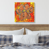 Colorful Mosaic Art Dog Paw Print (Insitu (Slaapkamer))