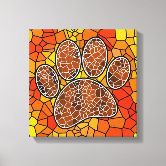 Colorful Mosaic Art Dog Paw Print (Voorkant)