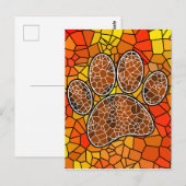 Colorful Mosaic Art Dog Paw Print Briefkaart (Voorkant / Achterkant)