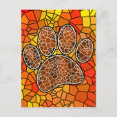 Colorful Mosaic Art Dog Paw Print Briefkaart (Voorkant)