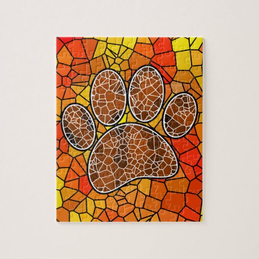 Colorful Mosaic Art Dog Paw Print Legpuzzel (Verticaal)