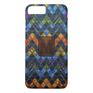 Colorful Mosaic Burlap Elegant Leather Kijk uit #9 Case-Mate iPhone Case