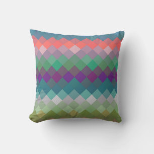 Colorful Mosaic Diamond Geometric Pattern #2 Kussen
