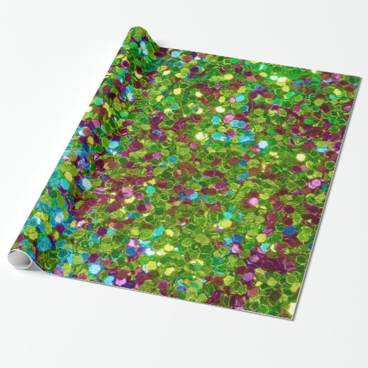 Colorful Mosaic Glitter Cadeaupapier (Uitgerold)