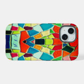 Colorful Mosaic iPhone 15 Case (Achterkant horizontaal)