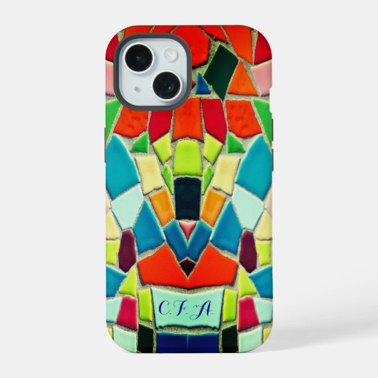 Colorful Mosaic iPhone 15 Case (Achterkant)