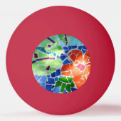 Colorful Mosaic Koi Fish Red Flower Pingpongbal (Voorkant)