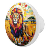 Colorful Mosaic Lion Keramische Knop (Rechts)