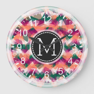 Colorful Mosaic Modern Monogram #5 Grote Klok