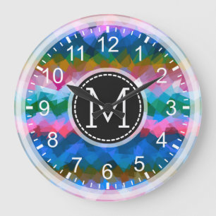 Colorful Mosaic Modern Monogram #8 Grote Klok