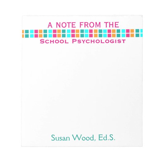 Colorful Mosaic Notitieblok van de psycholoog op s (Voorkant)