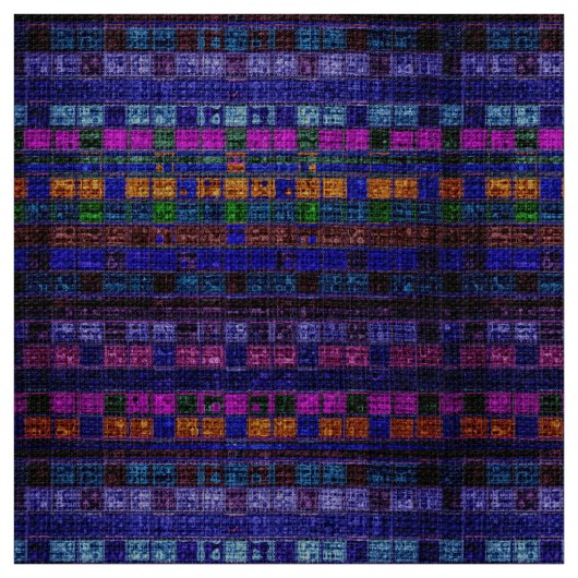 Colorful Mosaic Pattern Burlap Rustic #11 Stof (Swatch)