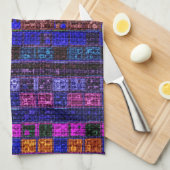 Colorful Mosaic Pattern Burlap Rustic #11 Theedoek (Quarter Fold)