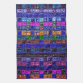 Colorful Mosaic Pattern Burlap Rustic #11 Theedoek (Verticaal)