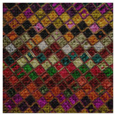 Colorful Mosaic Pattern Burlap Rustic #12 Stof (Close Up)