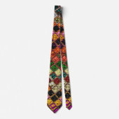 Colorful Mosaic Pattern Burlap Rustic #12 Stropdas (Voorkant)