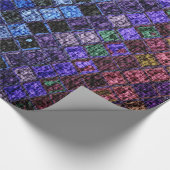 Colorful Mosaic Pattern Burlap Rustic #17 Cadeaupapier (Hoek)