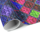 Colorful Mosaic Pattern Burlap Rustic #2 Cadeaupapier (Rol Hoek)