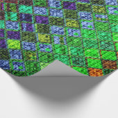 Colorful Mosaic Pattern Burlap Rustic #3 Cadeaupapier (Hoek)