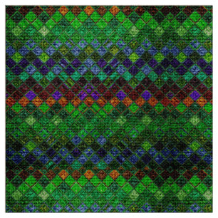 Colorful Mosaic Pattern Burlap Rustic #3 Stof