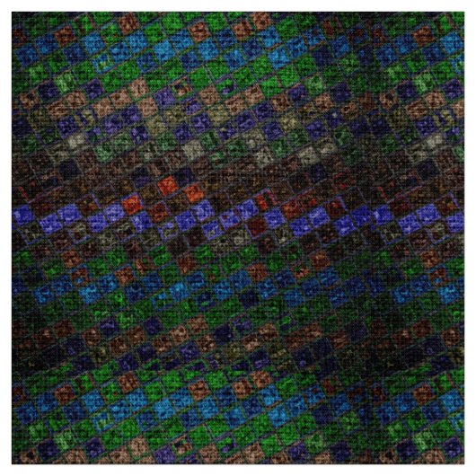 Colorful Mosaic Pattern Burlap Rustic #6 Stof (Swatch)
