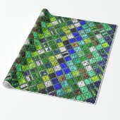 Colorful Mosaic Pattern Burlap Rustic #8 Cadeaupapier (Uitgerold)