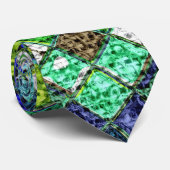 Colorful Mosaic Pattern Burlap Rustic #8 Stropdas (Opgerold)