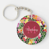 Colorful Mosaic Pattern Personalised Sleutelhanger (Voorkant)
