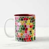Colorful Mosaic Pattern Tweekleurige Koffiemok (Links)