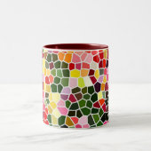 Colorful Mosaic Pattern Tweekleurige Koffiemok (Center)