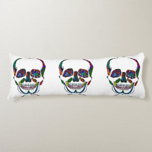 Colorful Mosaic Sugar Skull Pillow Lichaamskussen