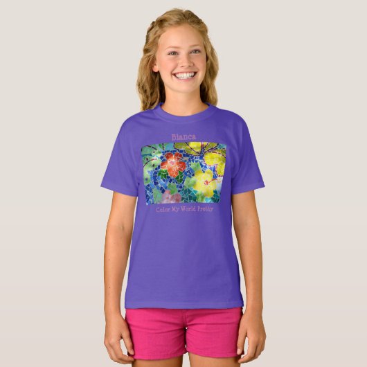 Colorful Mosaic Tile Koi Pond T-shirt (Voorkant volledig)