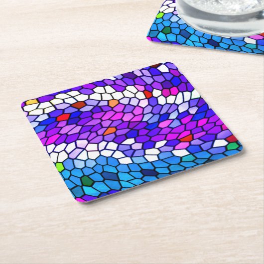 Colorful Mosaic Tile Pattern-Onderzetters Kartonnen Onderzetters (Schuin)