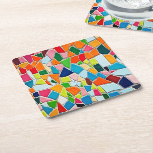 Colorful Mosaic Tiles Kartonnen Onderzetters (Schuin)