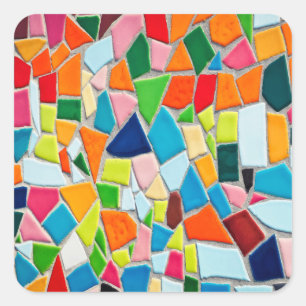 Colorful Mosaic Tiles Vierkante Sticker