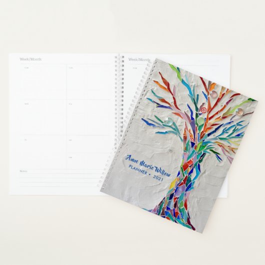 Colorful Mosaic Tree Yoga Instructor Planner (Display)