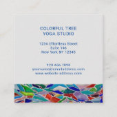 Colorful Mosaic Tree Yoga Studio Vierkante Visitekaartje (Achterkant)