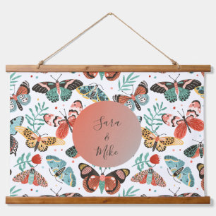 Colorful Moth Butterfly Pattern - Gepersonaliseerd Hangend Wandkleed