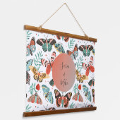 Colorful Moth Butterfly Pattern - Gepersonaliseerd Hangend Wandkleed (Gebogen)