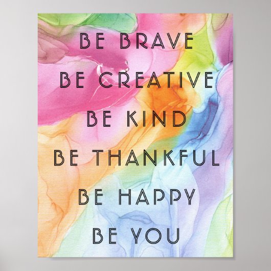Colorful Motivatie & Inspirations WordPoster Poster (Voorkant)