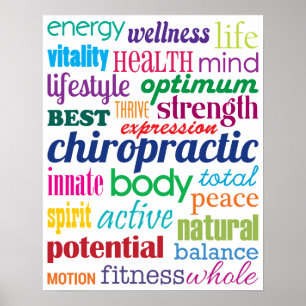 Colorful Motivatie Word Collage Chiropractic Poster