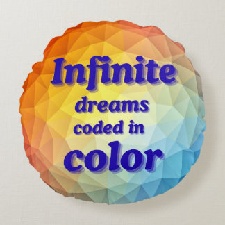 Colorful Motivational Quote Round Throw Pillow  Rond Kussen