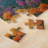 Colorful Mountain Lake Flowers Art Legpuzzel (Zijkant)